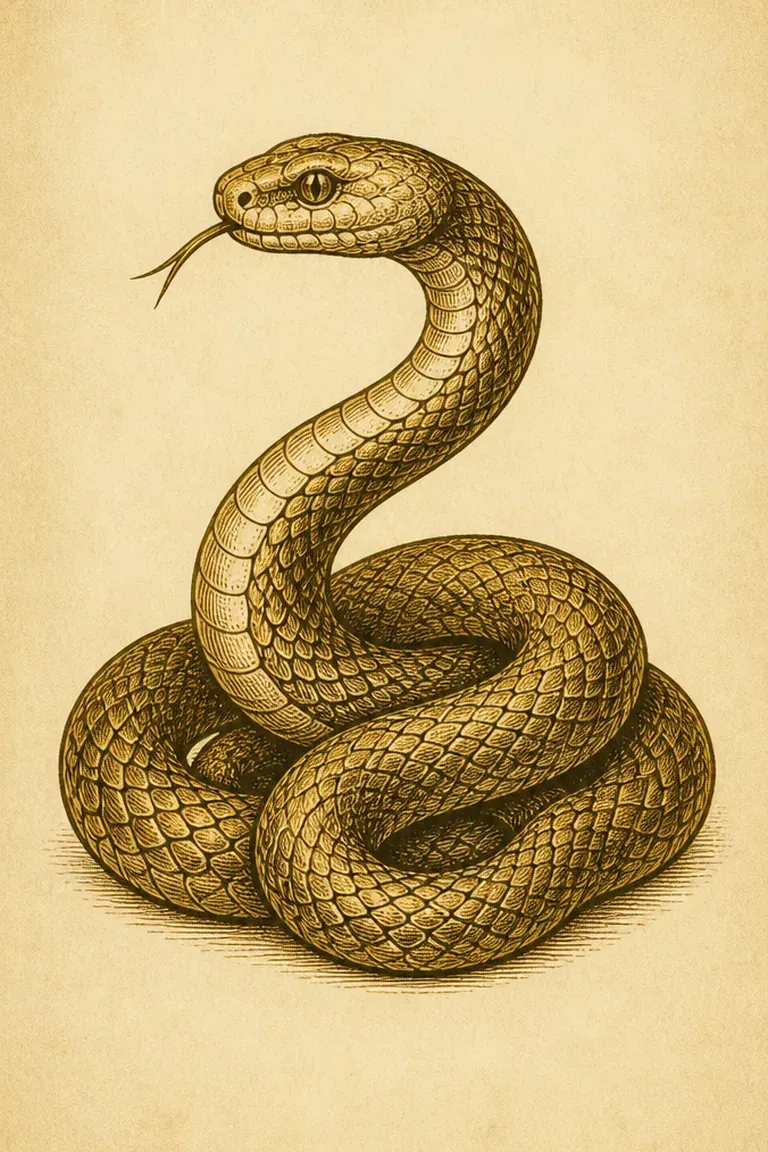 Carta A Cobra do baralho cigano