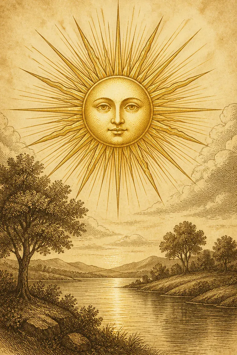 Carta O Sol do baralho cigano