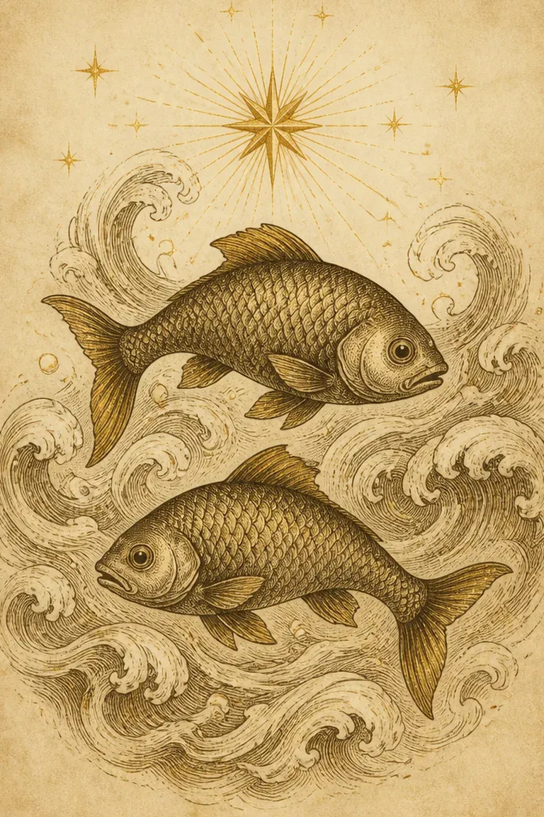 Carta Os Peixes do baralho cigano